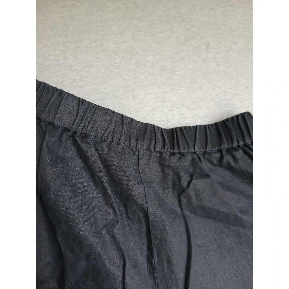 Quince Pants XS 100 Linen Crop Minimalist  Comfort Pull On Boho Stretch